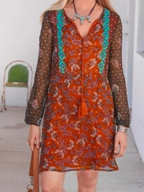 Sundance Dresses & Skirts - Sundance Artist Devine Rust Boho Western Embroidered Dress Large